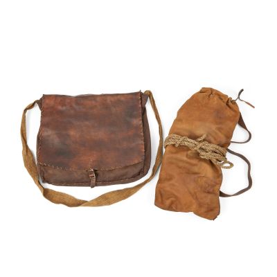 Outlander | Claire’s brown leather and canvas riding bag Acquired for Season 8, used when riding to Savannah and back (3) | Bonhams