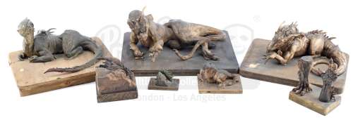 DRAGONHEART (1996) - Lot 216 - Phil Tippett Collection: Set of Seven Draco (Sean Connery) Maquettes