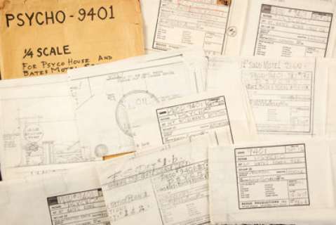 A Large Collection of Architectural Drawings from the Set of "Psycho."