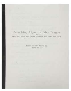 Lot 347 - "Crouching Tiger, Hidden Dragon" Script.
