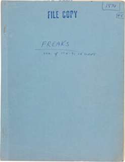 A Synopsis Script from "Freaks." | Heritage