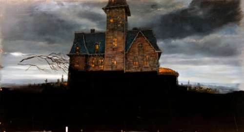 Addams Family Values Matte Painting of "Addams House as Guests Arrive" (Paramount, 1993) | Heritage