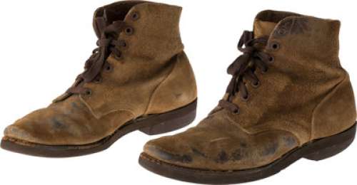 Irene Ryan "Granny Moses" Brown Suede Boots, Socks, Signature Custom Wig, Signed Photograph and Other Items from <...