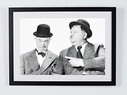 Stan Laurel & Oliver Hardy (1934) | Stan Laurel & Oliver Hardy (1934) - Luxury Wooden Framed 70X50 cm - Limited Edition Nr 08 of 50 - Serial ID 20020 - - Original Certificate (COA), Hologram Logo Editor and QR Code | Catawiki