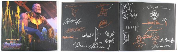 Avengers Endgame Hardcover Book Signed by MCU Behind the Scenes Artists: Ryan Meinerding, Andy Park, Rodney Fuentebella, Jackson Sze, Charlie Wen, Phil Saunders, Anthony Francisco, Wesley Burt, Ian Joyner, John Staub, & Melissa Encinas with Art&hellip; | SWAU