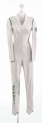 Lot 645 - Jolene Blalock’s “T’Pol” white desert jumpsuit from Star Trek: Enterprise