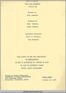 Lot 224 - Mork and Mindy Script {Mork the Gullible}