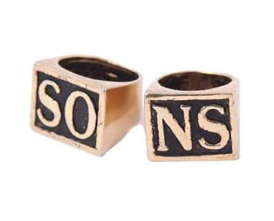 Sons of Anarchy - Lot 3156 - Jax’s “SO” & “NS” Rings
