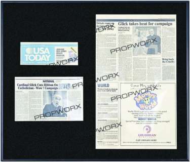 Lot 114 - Framed Cardinal Glick News clips