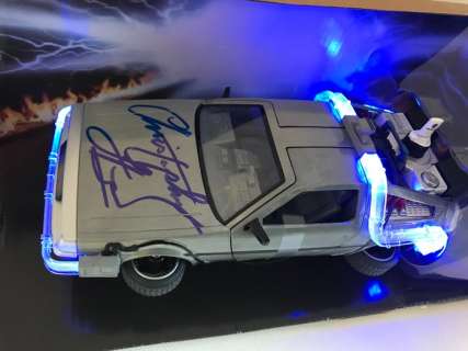 Back to the Future - Signed by Christopher Lloyd ( Dr. Emmett "Doc" Brown ) Signed DeLorean Model Car | Catawiki
