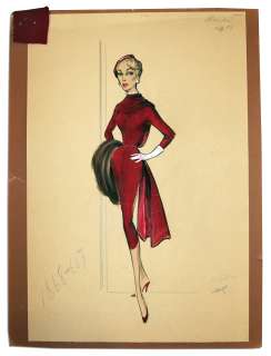 Bill Thomas’ Costume Sketch of Shirley Jones From Her Early Film ’’Never Steal Anything Small’’ With James Cagney -- Signed by Director Charles Lederer | Nate Sanders