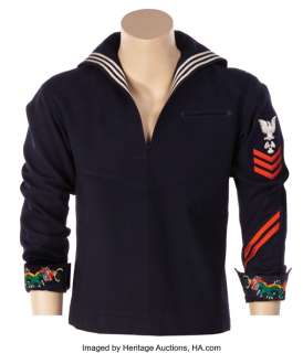 Steve McQueen "Jake Holman" blue naval jumper from The Sand Pebbles. ...