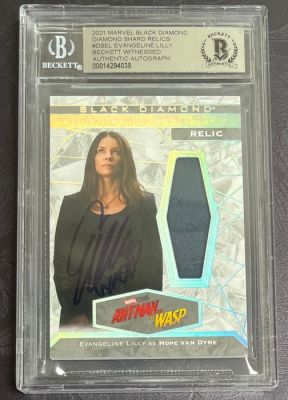 Marvel Black Diamond - Upper Deck 2021 - Costume Relic Card - Signed Evangeline Lilly as Wasp - Beckett Witnessed | Catawiki