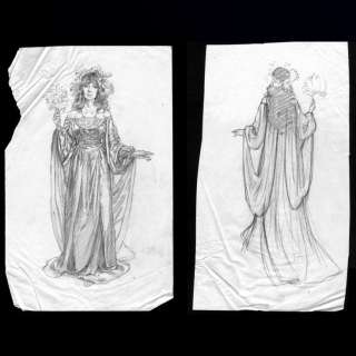 LORD OF THE RINGS FRANCHISE (1937-PRESENT), THE - Lot 487 - Pair of Hand-Drawn Greg Hildebrandt Franklin Heirloom Arwen Doll Concept Artworks