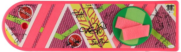 Back To The Future Cast & Crew-Signed, Inscribed Mattel Hoverboard (24 Signatures) - Featuring Michael J. Fox, Christopher Lloyd, Tom Wilson - Beckett LOA | Goldin