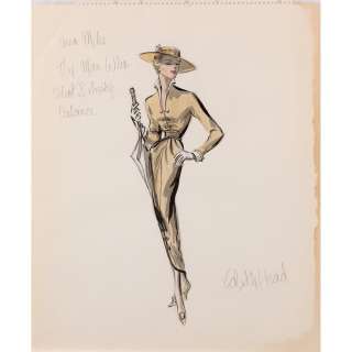 Lot 396 - Edith Head costume design sketch for Vera Miles from The Man Who Shot Liberty Valance