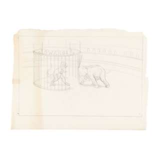 THE VALLEY OF GWANGI (1969) - Lot #134 : Ray Harryhausen Archive: Ray Harryhausen Hand-Drawn Gwangi and Elephant Sketch