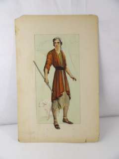 Original 1959 Solomon and Sheeba Costume Design Watercolor | Eagles Corps International LLC