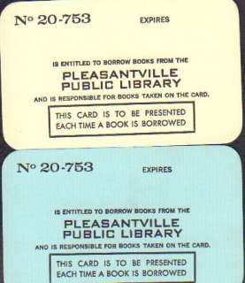 Lot 74 - Pleasantville pair of props library cards