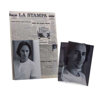 Lot #225 – House of Gucci Tom Ford Reeve Carney Production Used Newspaper Article & Headshot Photos Sc 135
