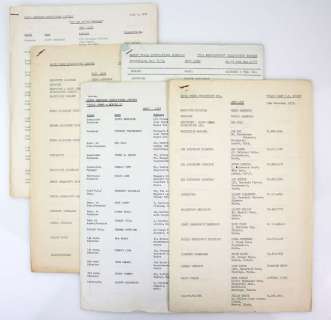 Lot 1361 - Gerry Anderson related - Unit Lists for Space 1999 (19th November 1973) & (29.7.74), Space…