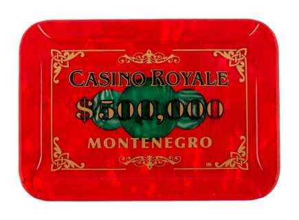 Lot 698 - JAMES BOND - CASINO ROYALE: FIVE-HUNDRED THOUSAND DOLLAR POKER CHIP/ PLAQUE PROP (WITH DVD)