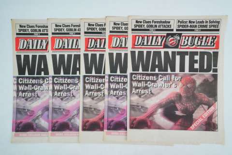 Spider-Man (2002) Lot of (5) Prop Daily Bugle Newspapers | GWS Auctions
