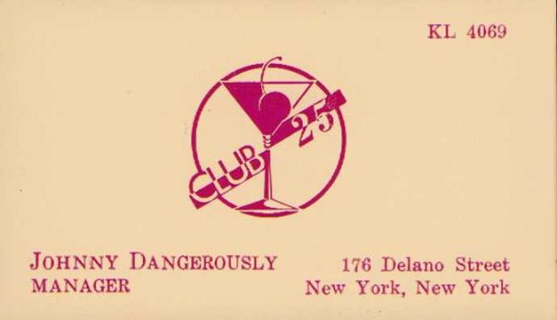 Lot 13 - Johnny Dangerously prop business card