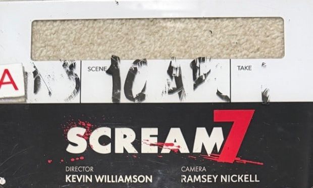 Lot 35 - Scream 7 used Directors electronic slate cover | Piece of the Past