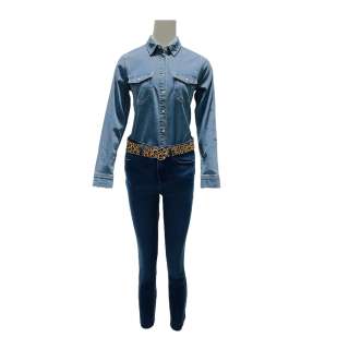 Terri White Heather Graham Screen Worn Long Sleeve, Button-Front Shirt, Zip-Front Pants & Belt Ch 1 Sc 6-9a And 9b | VIP Fan Auctions