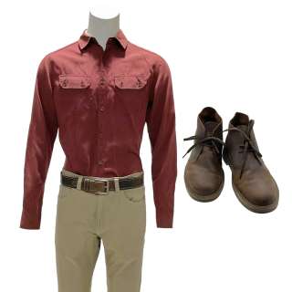 Dan Favio Rocky Myers Screen Worn Long Sleeve, Button-Front Shirt, Zip-Front Pants, Belt & Dress Shoes Ch 2 Sc 24-247 | VIP Fan Auctions