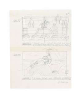 Lot 972 - The Muppets Take Manhattan | Scene 36 Gonzo‘s Aquacade Storyboard Illustration