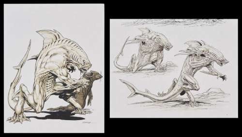 Lot 145 - Peter Benchley‘s Creature | Kerry Gammill "Creature" Concept Artwork