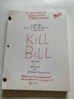 KILL BILL - SHOOTING SCRIPT BY QUENTIN TARANTINO | eBay US (Buy It Now)