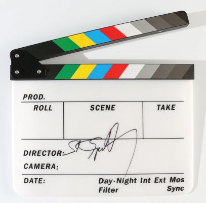 Steven Spielberg Director of Jaws, Indiana Jones, Jurassic Park, Schindler‘s List, & E.T. The Extra-Terrestrial Signed Prop Replica Clapperboard