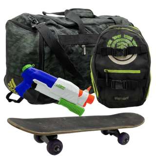 The Underdoggs Tony Adan James Carrillo Screen Used Skateboard, Backpack, Water Gun & Duffel Bag | VIP Fan Auctions