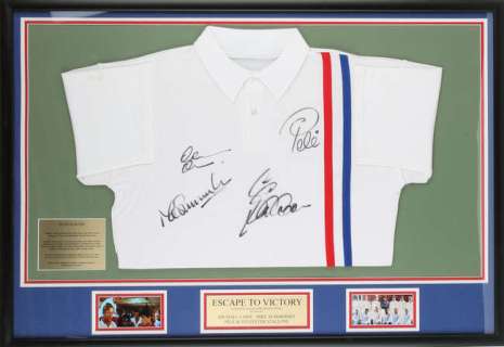 Escape to Victory - Replica football shirt based on the movie, signed by Pele, Michael Caine, Mike… | Ewbank’s