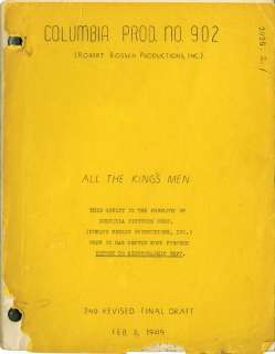 All the King’s Men vintage original 2nd revised final draft script. | Profiles in History