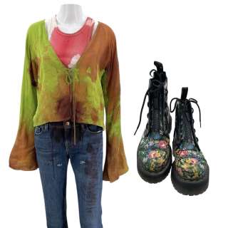 Scream VI Anika Kayoko Screen Worn Stunt Double Blouse, Tank Top, Jeans & Boots Ch 2 Sc 40-46 | VIP Fan Auctions