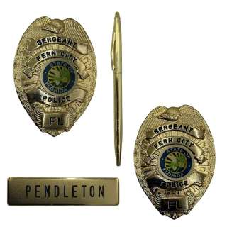 Poker Face Season 2 Chief Hal (John Sayles) Screen Used Prop Chief Badge, Sergeant Badge, Name Tag & Pen Ep 204 | VIP Fan Auctions