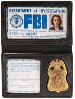 Gillian Anderson ’Dana Scully’ FBI credentials from The X-Files. | Profiles in History