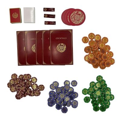 Lot 38: Play Dirty Night Club Screen Used Fancy Chips Set, 10 Drink Coasters, 3 Name Tags, 5 Cocktails Menus & Playing Cards | VIP Fan Auctions