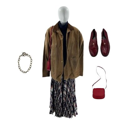 Oh What Fun Claire Clauster Screen Worn Stunt Double Coat, Shirt, Skirt, Loafers, Bracelet & Purse Ch 1 Sc 96 | VIP Fan Auctions
