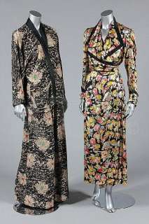 A floral printed satin negligee, 1940s, with | Kerry Taylor Auctions