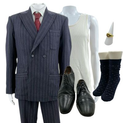 Hedda David Screen Worn Business Suit, Button-Up Shirt, Tank Top, Tie, Ring, Socks & Shoes Ch 1, 1a Sc Multiple | VIP Fan Auctions