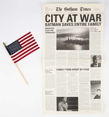 The Dark Knight (2008) The Gotham Times newspaper prop + Harvey Dent office miniature Stars and… | Ewbank’s