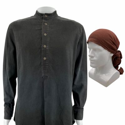 Lot 44: The Bluff Quartermaster Lee Screen Worn Shirt & Head Wrap Ch 1a Sc 81,82 | VIP Fan Auctions