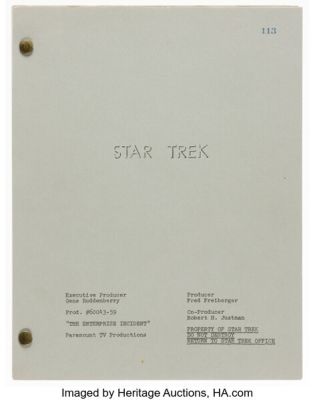 Star Trek: The Original Series (Paramount TV, 1966-1969), Pair of Final Draft Screenplays from Episodes "The Enterprise Incident" and "The Tholian Web". | Heritage