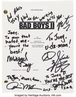 Bad Boys Franchise (Columbia, 1995-Present), Joe Pantoliano "Captain Conrad Howard" Personally-Owned Scripts and Chair Backs.