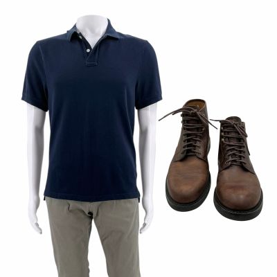 Lot 9: Onslaught Baylor Screen Worn Stunt Double Shirt, Pants & Boots Ch 1 Sc 46 | VIP Fan Auctions